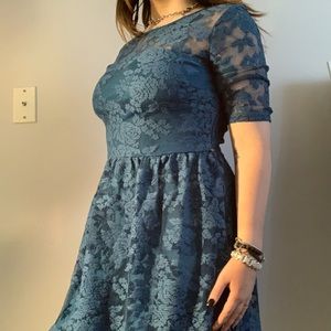 blue lace dress